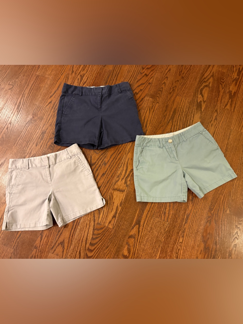 LOFT chino Shorts navy, grey and sage size 0 mid rise - lot of 3